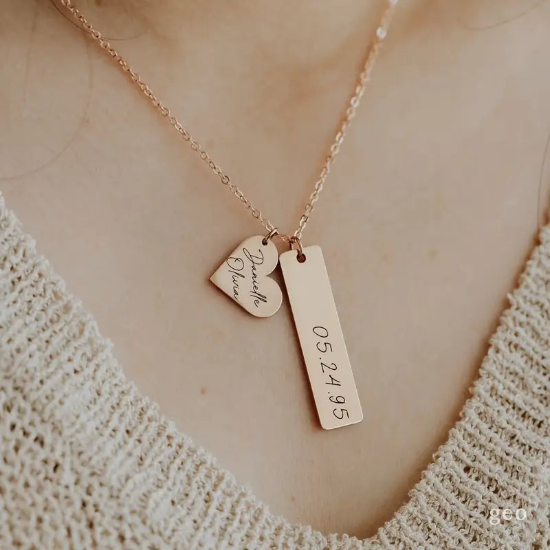 Personalized 3-Name Necklace – Custom Engraved Gift for Mom or Women