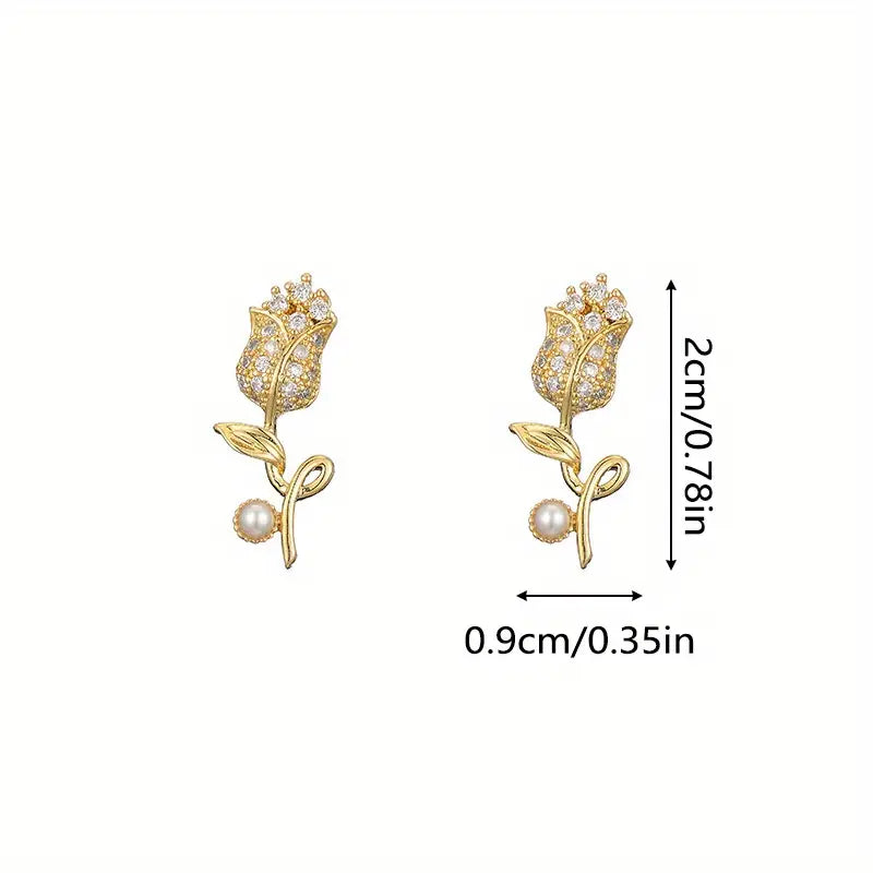 Elegant Tulip Earrings for Women – Simple Floral Jewellery Gift