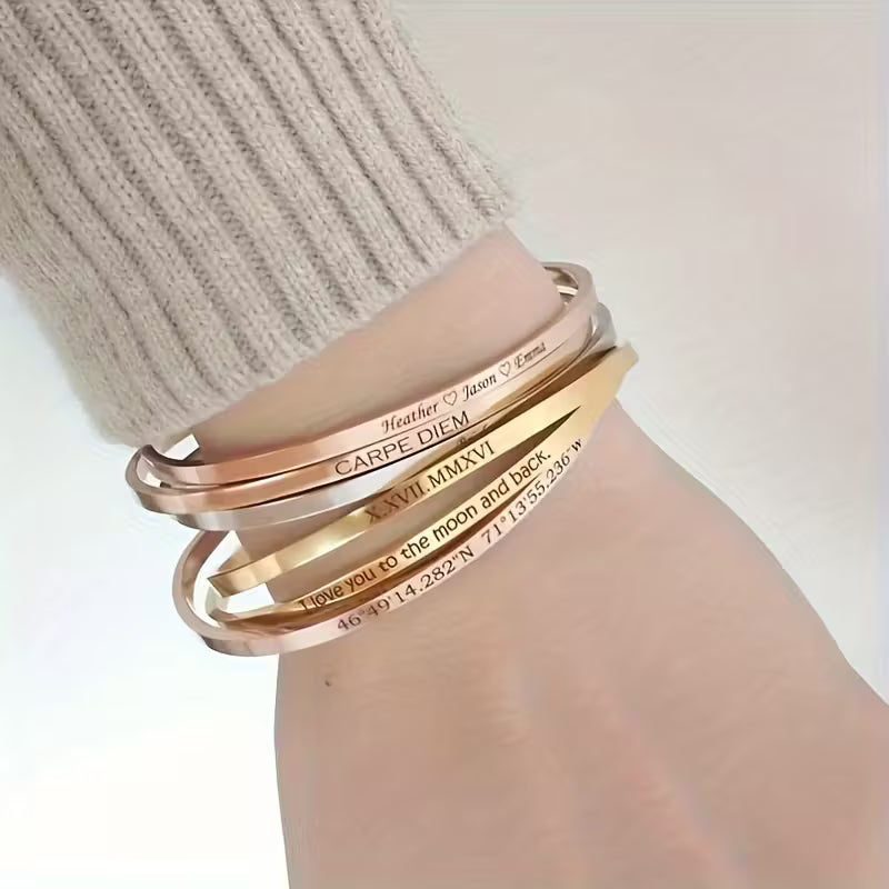 Personalized Coordinate Bracelet – Custom Jewelry Gift for Friends & Bridesmaids