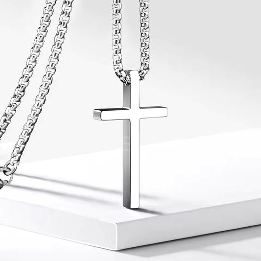 Steel Cross Necklace Unisex Stainless | Simple Pendant Jewelry