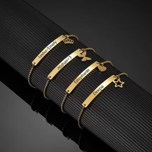 Engraved Name Bracelet or Anklet – Custom Jewelry for Men & Women