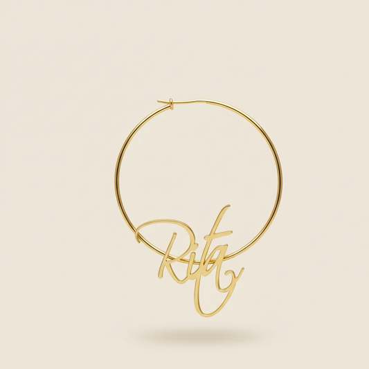Custom Name Hoop Earrings – Simple & Delicate Designed Jewellery