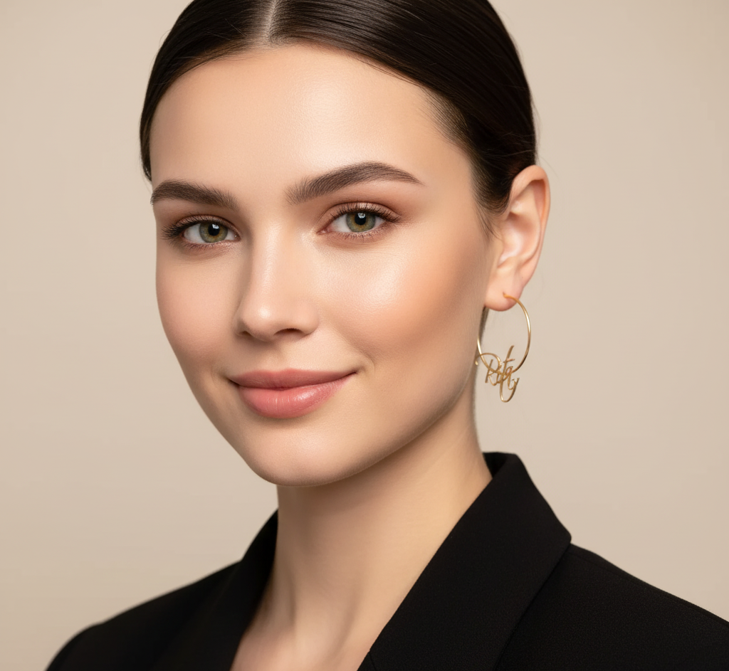 Custom Name Hoop Earrings – Simple & Delicate Designed Jewellery