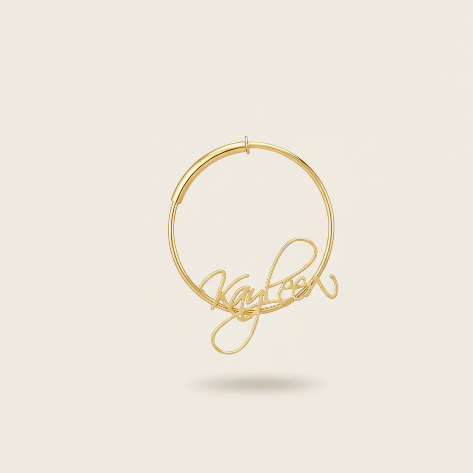Custom Name Hoop Earrings – Simple & Delicate Designed Jewellery