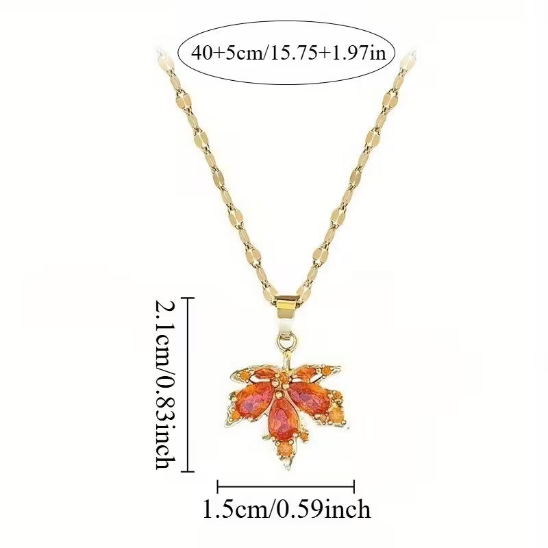Golden Maple Leaf Pendant Necklace