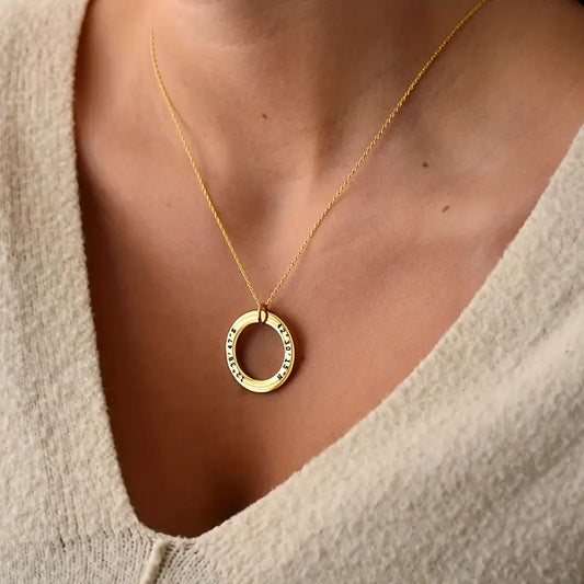 Personalized Halo Necklace – Engraved Y2K Jewellery Gift