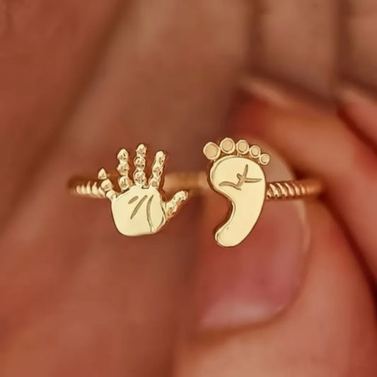 Silver Hand & Foot Open Ring – Mother’s Day Gift