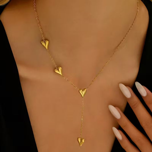 Layered Heart Pendant Necklace – Elegant Gold Jewellery
