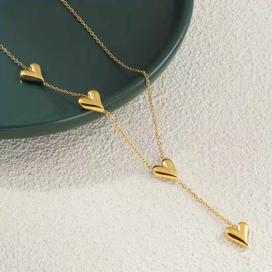 Layered Heart Pendant Necklace – Elegant Gold Jewellery