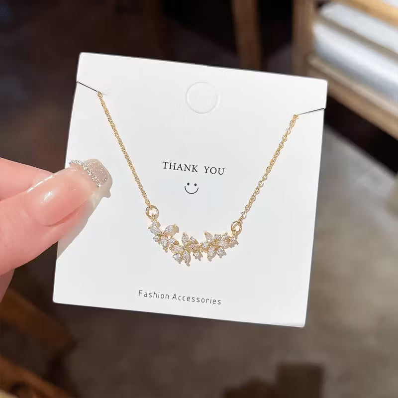 Luxury Flower Petal Zirconia Necklace