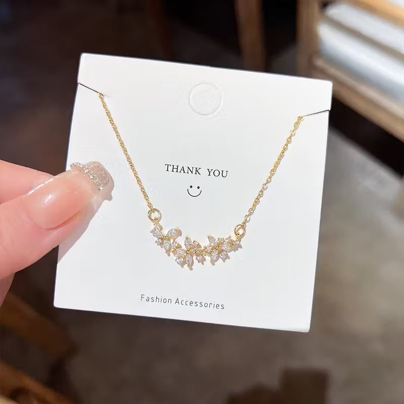 Luxury Flower Petal Zirconia Necklace