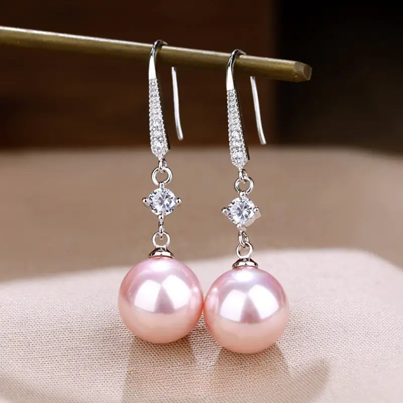 Elegant Zirconia & Pearl Drop Earrings | Chic Dangle Jewellery for Women