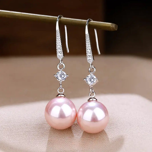 Elegant Zirconia & Pearl Drop Earrings | Chic Dangle Jewellery for Women