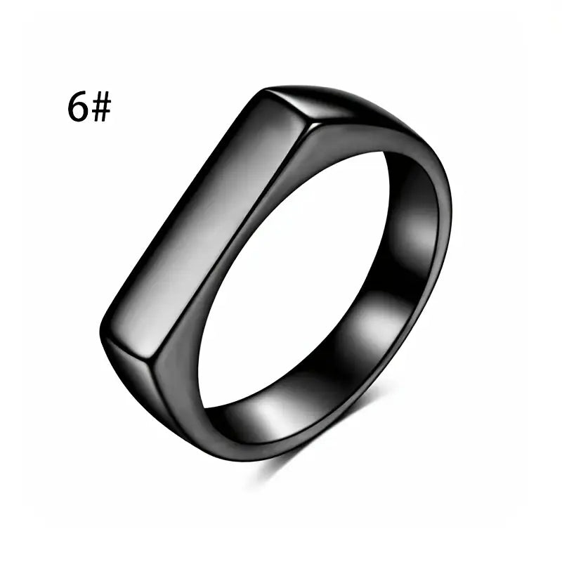 Personalized Square Bar Ring – Custom Name/Date Engraving Jewellery Gift