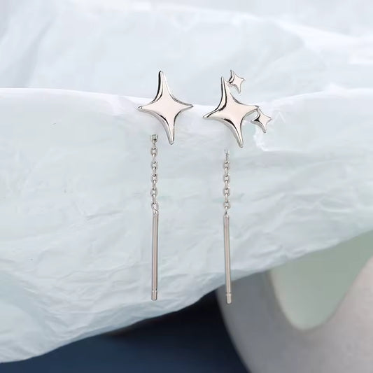 Sterling Silver Star Tassel Earrings – Simple Fashion Jewelry