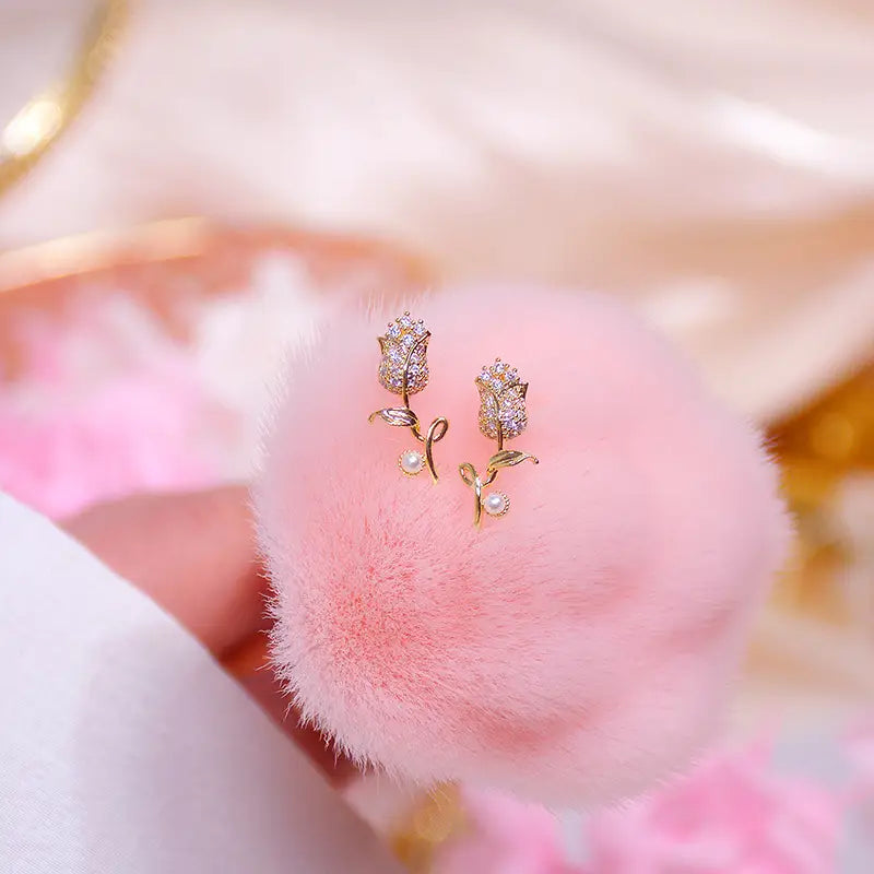 Elegant Tulip Earrings for Women – Simple Floral Jewellery Gift