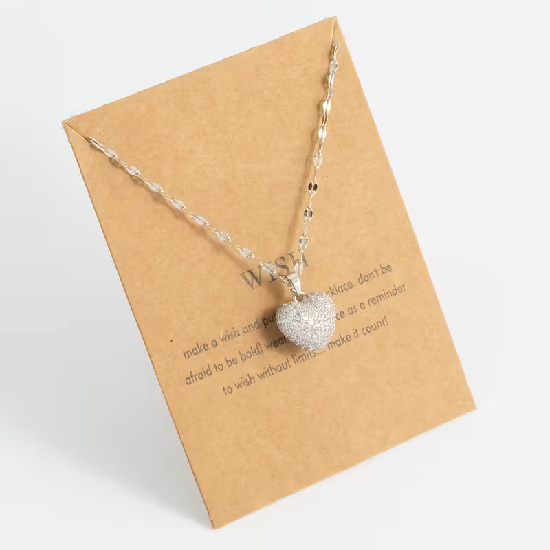 Zircon Heart Pendant – Fashion Necklace for Women