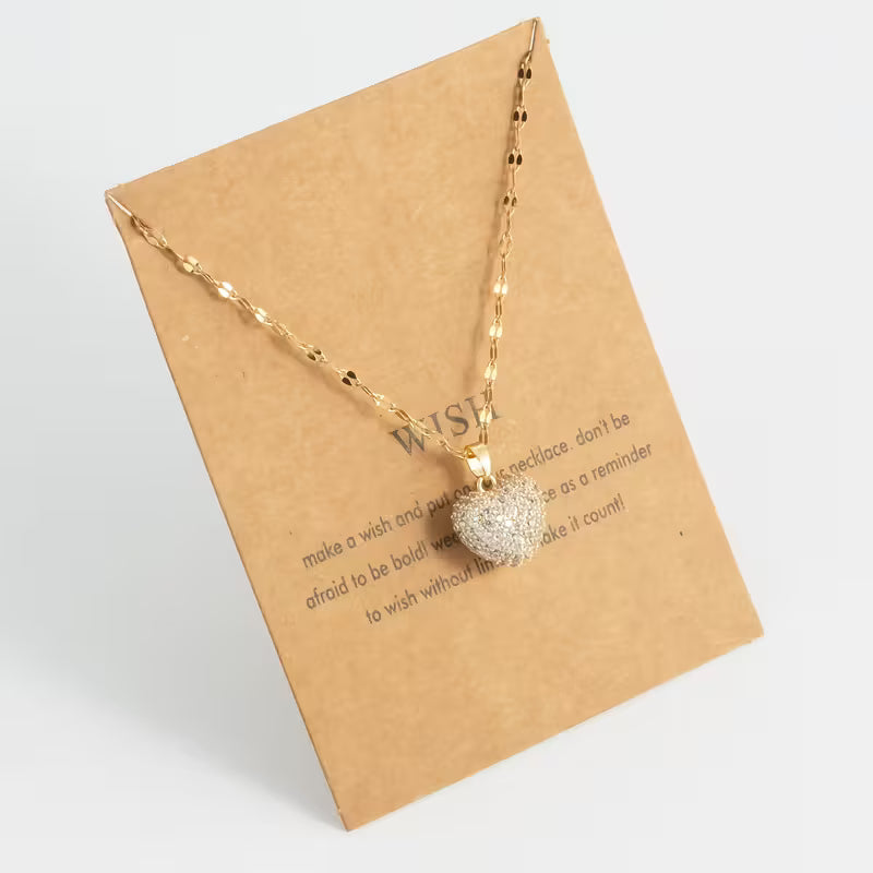 Zircon Heart Pendant – Fashion Necklace for Women