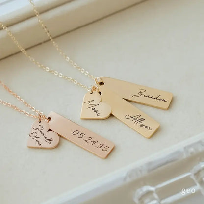 Personalized 3-Name Necklace – Custom Engraved Gift for Mom or Women