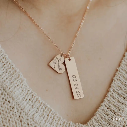 Personalized 3-Name Necklace – Custom Engraved Gift for Mom or Women
