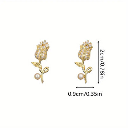 Elegant Tulip Earrings for Women – Simple Floral Jewellery Gift