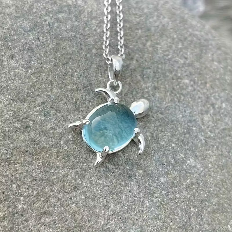 Blue Turtle Pendant Necklace | Cute Fashion Jewellery Gift