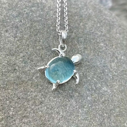 Blue Turtle Pendant Necklace | Cute Fashion Jewellery Gift