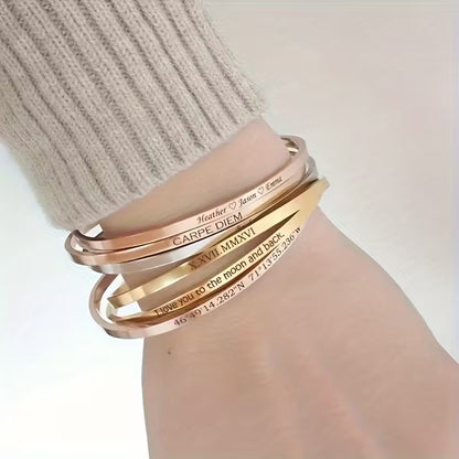 Personalized Coordinate Bracelet – Custom Jewelry Gift for Friends & Bridesmaids
