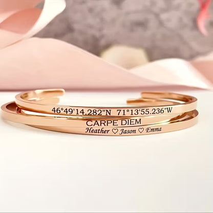 Personalized Coordinate Bracelet – Custom Jewelry Gift for Friends & Bridesmaids