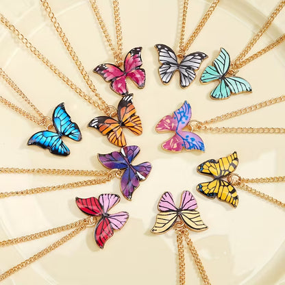 Butterfly Pendant Necklace Set – Trendy Y2K Jewellery