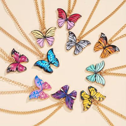 Butterfly Pendant Necklace Set – Trendy Y2K Jewellery