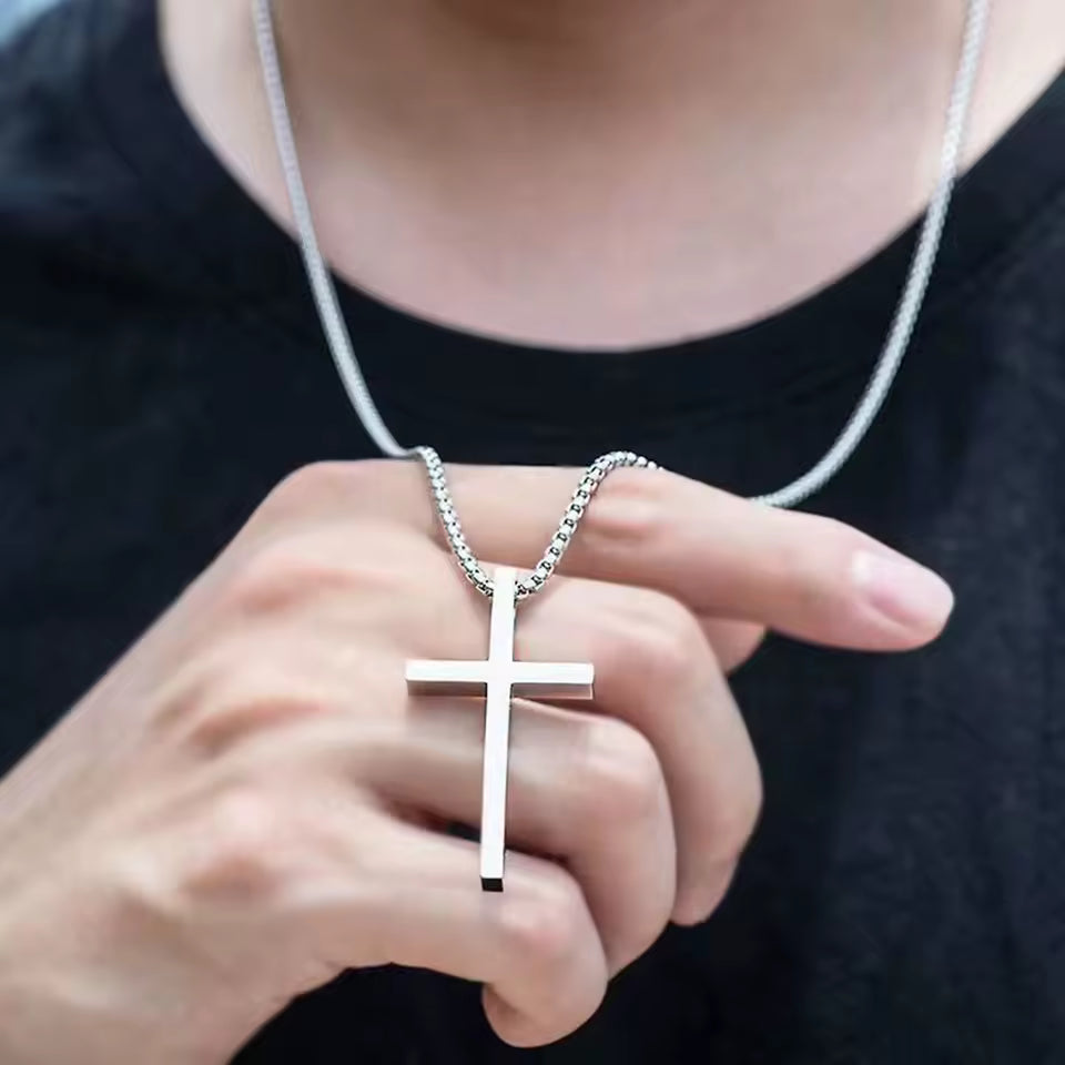 Steel Cross Necklace Unisex Stainless | Simple Pendant Jewelry