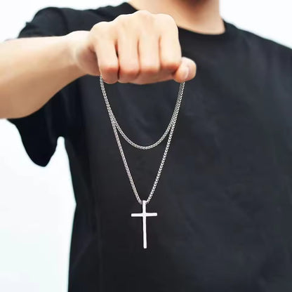 Steel Cross Necklace Unisex Stainless | Simple Pendant Jewelry