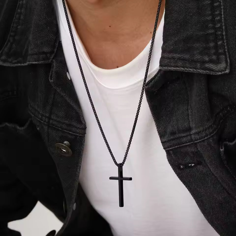 Steel Cross Necklace Unisex Stainless | Simple Pendant Jewelry