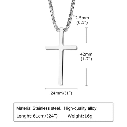 Steel Cross Necklace Unisex Stainless | Simple Pendant Jewelry