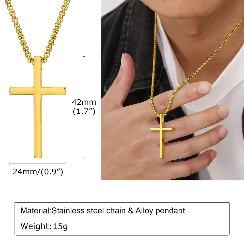 Steel Cross Necklace Unisex Stainless | Simple Pendant Jewelry
