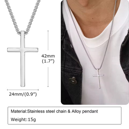 Steel Cross Necklace Unisex Stainless | Simple Pendant Jewelry