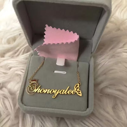 Personalized Golden Name Necklace – Stainless Steel Boho Jewelry