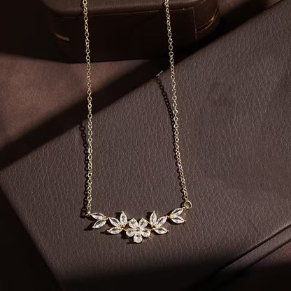 Elegant Floral Leaf Pendant Necklace for Women