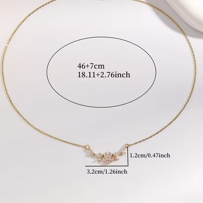 Elegant Floral Leaf Pendant Necklace for Women