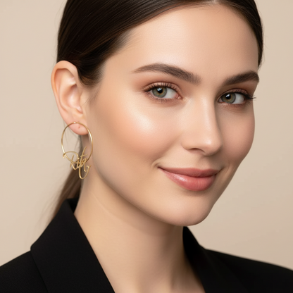 Custom Name Hoop Earrings – Simple & Delicate Designed Jewellery