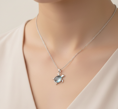 Blue Turtle Pendant Necklace | Cute Fashion Jewellery Gift
