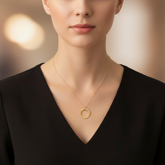 Personalized Halo Necklace – Engraved Y2K Jewellery Gift