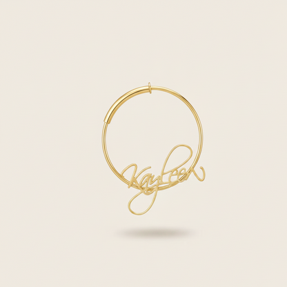 Custom Name Hoop Earrings – Simple & Delicate Designed Jewellery