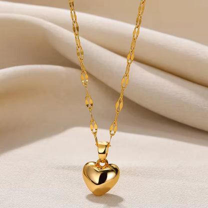 Stainless Steel Heart Pendant Necklace for Women – Trendy 2025 Design