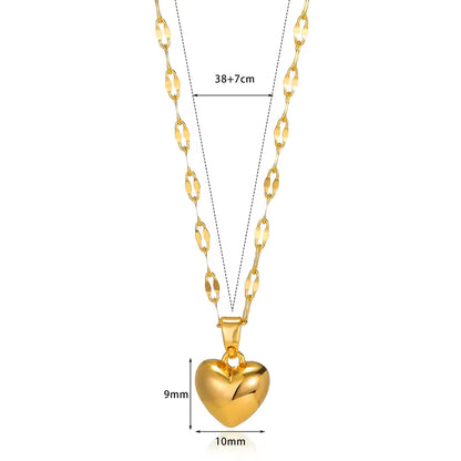 Stainless Steel Heart Pendant Necklace for Women – Trendy 2025 Design