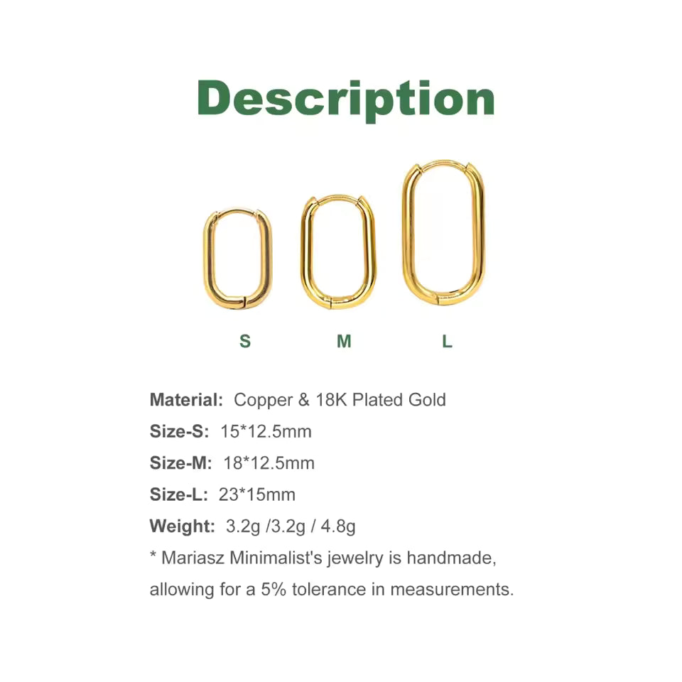 Minimalist Gold Square Hoop Earrings – Stainless Steel Huggie Set