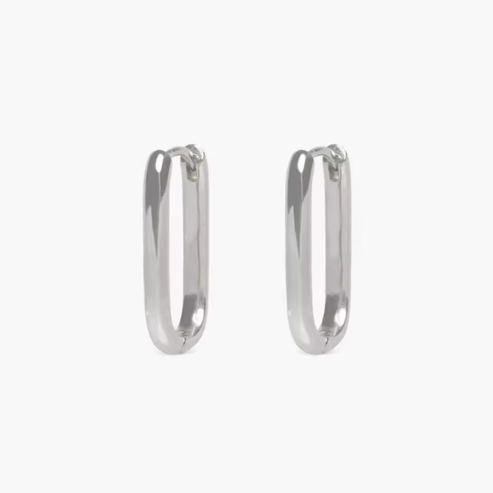 Minimalist Gold Square Hoop Earrings – Stainless Steel Huggie Set