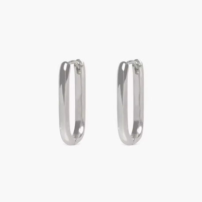 Minimalist Gold Square Hoop Earrings – Stainless Steel Huggie Set