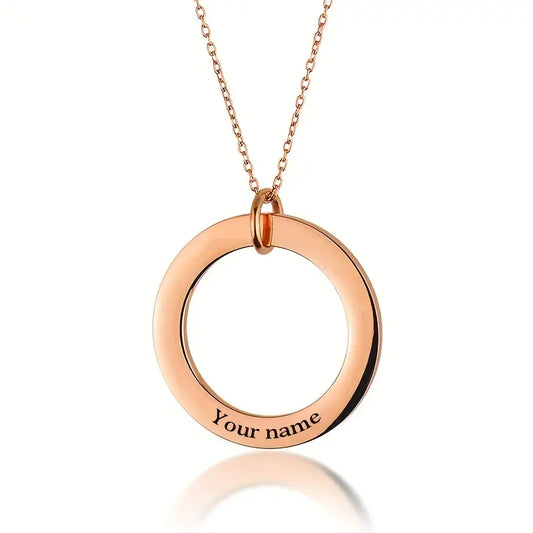 Personalized Halo Necklace – Engraved Y2K Jewellery Gift